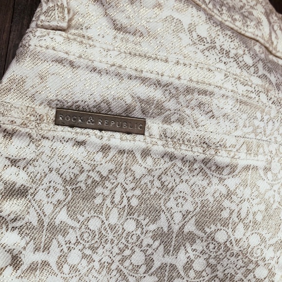 Rock and republic, white and gold jeans, 4 - Picture 4 of 4